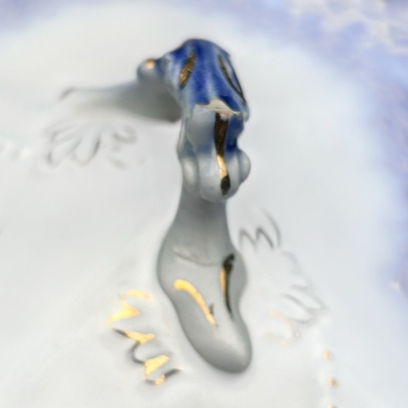 RARE Wood & Sons Antique Flow Blue "Lakewood" Footed Covered Dish 1891-1907 - Picture 12 of 13